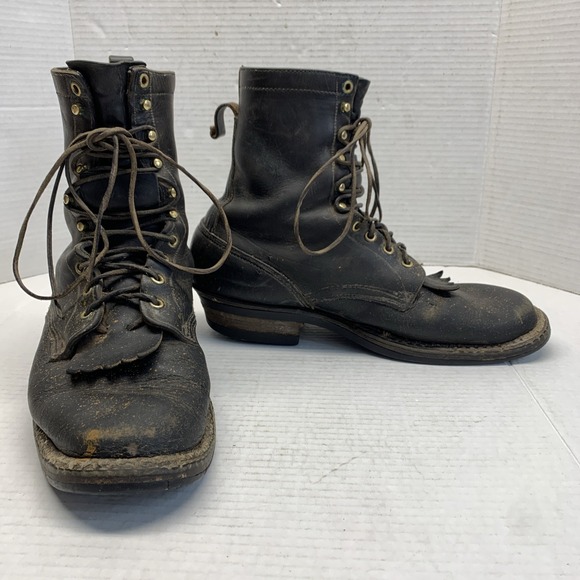 Vtg WHITE\'S Semi-Dress Boots/ QUABAUG Black LOGGER Men\'s Size US 11 C **THRASHED main image 14